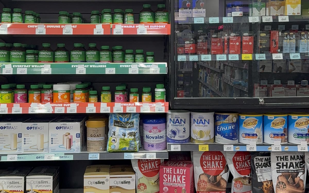 OCEANIA GOLD milk powder on shelf at Priceline Pharmacy QV